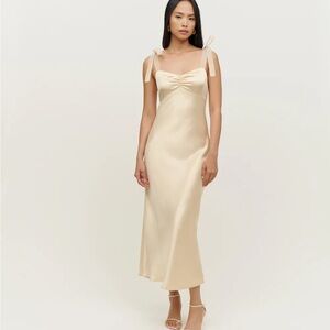 Reformation Alene silk dress in ivory